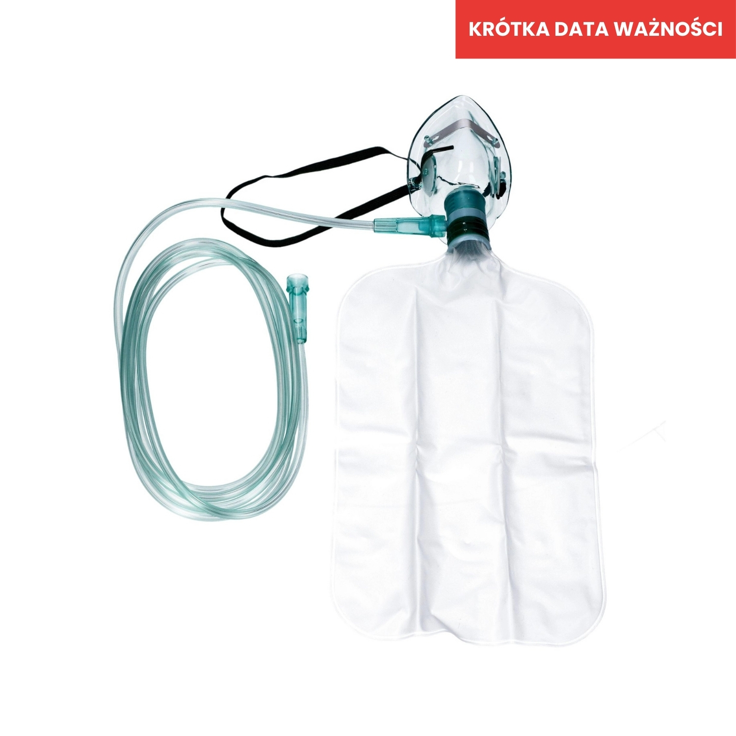 Maska tlenowa z workiem i drenem rozmiar M- krótka data ważności