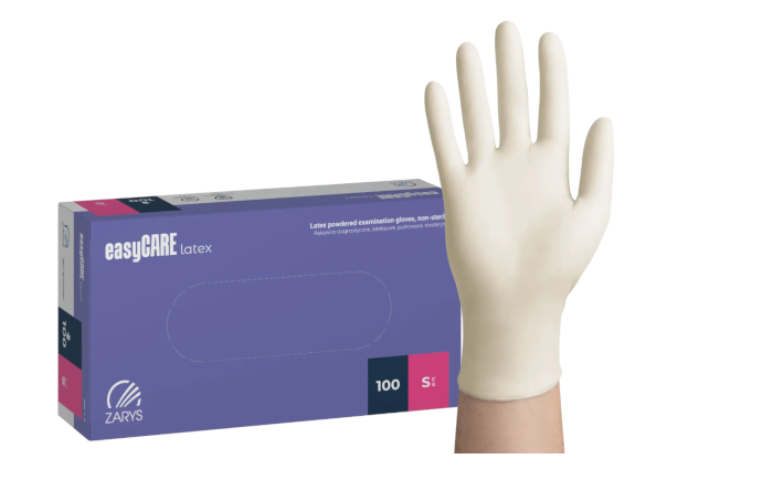 Rękawice lateksowe pudrowane easyCARE latex